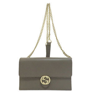 Gucci 510314 Outlet Chain Wallet Interlocking G Long Leather Women's GUCCI